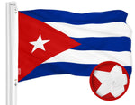 Load image into Gallery viewer, G128 Cuba Cuban Flag  3x5 Ft  ToughWeave Series Embroidered 300D Polyester  Country Flag, Embroidered Design, Indoor/Outdoor, Brass Grommets
