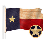 Load image into Gallery viewer, G128 Combo Pack: American USA TeaStained Flag 6x10 Ft &amp; Texas TeaStained Flag 6x10 Ft  Both ToughWeave Pro Series Embroidered 420D Polyester, Embroidered Design, Indoor/Outdoor, Brass Grommets