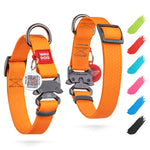 Load image into Gallery viewer, WAUDOG Waterproof Dog Collar Adjustable Dog Collar for Large Dogs Small and Medium Dogs Heavy Duty Dog Collars with Durable Metal Clasp and QR Dog Tag Boy &amp; Girl Dog Collars (Orange)