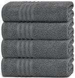 Load image into Gallery viewer, Wealuxe Grey Bath Towels Set of 4 Cotton 27x54 Inch Body Towel for Hotel Gym