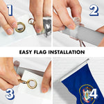 Load image into Gallery viewer, G128  6 Feet Tangle Free Spinning Flagpole (Silver) Utah Double Sided Brass Grommets Embroidered 3x5 ft (Flag Included) Aluminum Flag Pole