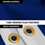 Load image into Gallery viewer, G128 Combo Pack: 5 Ft Tangle Free Aluminum Spinning Flagpole (Silver) &amp; Solid Blue Color Flag 2.5x4 Ft, LiteWeave Pro Series Printed 150D Polyester  Pole with Flag Included
