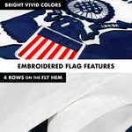 Load image into Gallery viewer, G128  6 Feet Tangle Free Spinning Flagpole (White) US Coast Guard Double Sided Brass Grommets Embroidered 3x5 ft (Flag Included) Aluminum Flag Pole