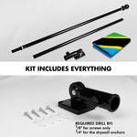 Load image into Gallery viewer, G128 Combo Pack: 6 Ft Tangle Free Aluminum Spinning Flagpole (Black) &amp; Tanzania Tanzanian Flag  3x5 Ft, LiteWeave Pro Series Printed 150D Polyester  Pole with Flag Included