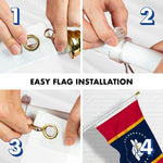Load image into Gallery viewer, G128 Combo Pack: 6 Feet Tangle Free Spinning Flagpole (White) Mississippi MS State Flag 3x5 ft Printed 150D Brass Grommets (Flag Included) Aluminum Flag Pole