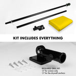 Load image into Gallery viewer, G128 Combo Pack: 5 Ft Tangle Free Aluminum Spinning Flagpole (Black) &amp; Solid Yellow Color Flag 2.5x4 Ft, LiteWeave Pro Series Printed 150D Polyester  Pole with Flag Included