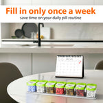 Load image into Gallery viewer, Extra Large Pill Organizer Green White 2 Times A Day Big Pill Box 7 Day Am Pm
