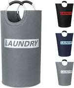 Load image into Gallery viewer, 82L Large Laundry Basket Collapsible Grey Silver Fabric Hamper Foldable Laundry Bag With Handles Waterproof Washing Clothes Bin Bag Dirty Cloth Storage