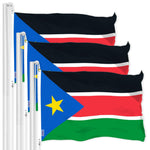 Load image into Gallery viewer, 3 Pack South Sudan Flag 3x5 Ft Printed 150D Polyester Country Flag Vibrant