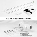 Load image into Gallery viewer, G128 Combo Pack: 6 Ft Tangle Free Aluminum Spinning Flagpole (Silver) &amp; Come and Take It Rifle White Flag 3x5 Ft, Double ToughWeave Series Double Sided Embroidered 210D Polyester  Pole with Flag