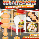 Load image into Gallery viewer, Rice Ball Mold Set (2 Pack) – Easy Rice Ball Maker Sushi &amp; Onigiri Maker with Paddle Spoon for Temari Sushi Yaki Onigiri Omusubi – Fun Smiley Shape for Bento &amp; Creative Meal Presentation