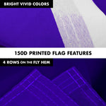 Load image into Gallery viewer, G128 Combo Pack: 5 Ft Tangle Free Aluminum Spinning Flagpole (White) &amp; Solid Violet Color Flag 2x3 Ft, LiteWeave Pro Series Printed 150D Polyester  Pole with Flag Included