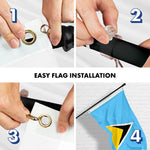 Load image into Gallery viewer, G128 Combo Pack: 6 Ft Tangle Free Aluminum Spinning Flagpole (Black) &amp; Saint Lucia Saint Lucian Flag 3x5 Ft, LiteWeave Pro Series Printed 150D Polyester  Pole with Flag Included