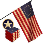 Load image into Gallery viewer, G128 5 Pack: Betsy Ross TeaStained Flag  3x5 Ft  ToughWeave Pro Series Pole Sleeve Embroidered 420D Polyester  Historical Flag, Embroidered Design, High Quality, NO Flagpole Included