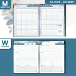 Load image into Gallery viewer, Aesthetic Planner Academic Year July 2024 June 2025 8.5x11 inch Floral Planner