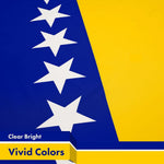 Load image into Gallery viewer, G128 5 Pack: Bosnia and Herzegovina Flag  3x5 Ft  LiteWeave Pro Series Printed 150D Polyester  Country Flag, Vibrant Colors, Brass Grommets, Thicker and More Durable Than 100D 75D Poly