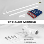 Load image into Gallery viewer, G128 Combo Pack: 6 Ft Tangle Free Aluminum Spinning Flagpole (White) &amp; 2nd Amendment American Flag 3x5 Ft, LiteWeave Pro Series Printed 150D Polyester  Pole with Flag Included