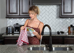 Load image into Gallery viewer, Premium Dish Towels for Kitchen with Hanging Loop 8 Pack 16x26 in Black Heavy