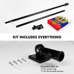 Load image into Gallery viewer, G128 Combo Pack: 6 Ft Tangle Free Aluminum Spinning Flagpole (Black) &amp; Russia Russian Ensign Flag 3x5 Ft, LiteWeave Pro Series Printed 150D Polyester  Pole with Flag Included