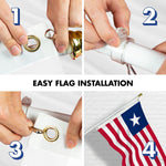 Load image into Gallery viewer, G128 Combo Pack: 6 Ft Tangle Free Aluminum Spinning Flagpole (White) &amp; Liberia Liberian Flag  3x5 Ft LiteWeave Pro Series Printed 150D Polyester  Pole with Flag Included