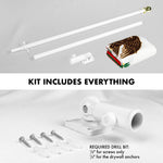 Load image into Gallery viewer, G128 Combo Pack: 5 Ft Tangle Free Aluminum Spinning Flagpole (White) &amp; Mexico Mexican Flag 2.5x4 Ft, Double ToughWeave Series Double Sided Embroidered 210D Polyester  Pole with Flag Included