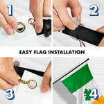 Load image into Gallery viewer, G128 Combo Pack: 5 Ft Tangle Free Aluminum Spinning Flagpole (Black) &amp; Ireland Irish Shamrock Flag 2.5x4 Ft, ToughWeave Series Embroidered 300D Polyester  Pole with Flag Included