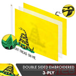 Load image into Gallery viewer, Gadsden Don't Tread On Me Flag 3x5 Ft  Double Sided Embroidered 210D Polyester