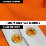 Load image into Gallery viewer, G128 Combo Pack: 5 Ft Tangle Free Aluminum Spinning Flagpole (White) &amp; Solid Orange Color Flag 2x3 Ft, LiteWeave Pro Series Printed 150D Polyester  Pole with Flag Included