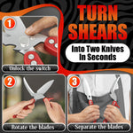 Load image into Gallery viewer, Heavy Duty Poultry Shears – Sharp Chicken Scissors with Non Slip Micro Serrated Blades Meat Cutting Scissors with Safety Lock – Multipurpose Kitchen Shears for Food Meat Fish Bone &amp; Food Prep