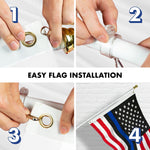 Load image into Gallery viewer, G128  6 Feet Tangle Free Spinning Flagpole (White) Blue Lives Matter Flag Brass Grommets Embroidered 3x5 ft (Flag Included) Aluminum Flag Pole
