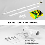 Load image into Gallery viewer, G128  6 Feet Tangle Free Spinning Flagpole (White) Gadsden Double Sided Brass Grommets Embroidered 3x5 ft (Flag Included) Aluminum Flag Pole