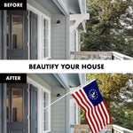 Load image into Gallery viewer, G128 Combo Pack: 5 Ft Tangle Free Aluminum Spinning Flagpole (White) &amp; American USA Yacht Ensign Flag 2.5x4 Ft, ToughWeave Series Embroidered 300D Polyester  Pole with Flag Included
