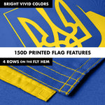 Load image into Gallery viewer, G128 Combo: 6 Ft Tangle Free Aluminum Spinning Flagpole (Black) &amp; Ukraine Ukrainian Coat of Arms Flag 3x5 Ft, LiteWeave Pro Printed 150D Polyester, 4 Corner Brass Grommets  Pole with Flag Included
