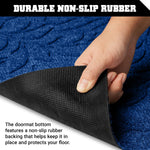 Load image into Gallery viewer, Home Entrance Blue Leaves Door Mat Deluxe 17x29.5 in Absorbent Natural Rubber