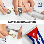 Load image into Gallery viewer, G128 Combo Pack: 6 Ft Tangle Free Aluminum Spinning Flagpole (Silver) &amp; Cuba Cuban Flag 3x5 Ft, ToughWeave Series Embroidered 300D Polyester  Pole with Flag Included