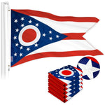 Load image into Gallery viewer, G128 5 Pack: Ohio OH State Flag  1x1.5 Ft  ToughWeave Series Embroidered 300D Polyester  Embroidered Design, Indoor/Outdoor, Brass Grommets