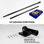 Load image into Gallery viewer, G128 Combo Pack: 6 Ft Tangle Free Aluminum Spinning Flagpole (Black) &amp; Wisconsin WI State Flag 3x5 Ft, LiteWeave Pro Series Printed 300D Polyester  Pole with Flag Included