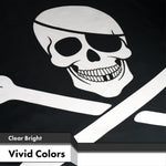 Load image into Gallery viewer, G128 Combo Pack: USA American Flag &amp; Pirate Jolly Roger Bones Flag 3x5 FT Printed 150D Polyester