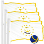 Load image into Gallery viewer, Rhode Island RI State Flag 3x5 Ft 3Pack Embroidered Polyester By G128