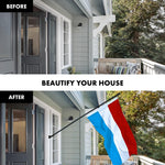 Load image into Gallery viewer, G128 Combo Pack: 6 Ft Tangle Free Aluminum Spinning Flagpole (Black) &amp; Luxembourg Luxembourgers Flag  3x5 Ft LiteWeave Pro Series Printed 150D Polyester  Pole with Flag Included