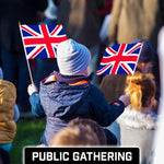 Load image into Gallery viewer, G128 30 Pack Handheld United Kingdom UK Stick Flags  12x18 In  Printed 150D Polyester, Country Flag, Solid Wooden Stick, Spear Gold Tip