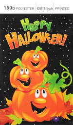 Load image into Gallery viewer, G128  Halloween Garden Flag, Happy Halloween Quote with Pumpkins Garden Yard Decorations,   12x18 Inch  Printed 150D Polyester  Rustic Holiday Seasonal Outdoor Flag