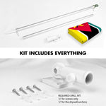 Load image into Gallery viewer, G128 Combo Pack: 6 Ft Tangle Free Aluminum Spinning Flagpole (Silver) &amp; Mozambique Mozambican Flag  3x5 Ft LiteWeave Pro Series Printed 150D Polyester  Pole with Flag Included