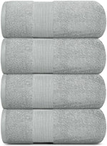 Load image into Gallery viewer, 4 Pack Resort Collection Soft Bath Towels 28x55 in Hotel Plush Cotton Light Grey