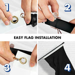 Load image into Gallery viewer, G128 Combo Pack: 5 Ft Tangle Free Aluminum Spinning Flagpole (Black) &amp; Solid Black Color Flag 2x3 Ft, LiteWeave Pro Series Printed 150D Polyester  Pole with Flag Included