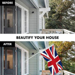 Load image into Gallery viewer, G128 Combo Pack: 6 Feet Tangle Free Spinning Flagpole (White) UK United Kingdom Flag 3x5 ft Printed 150D Brass Grommets (Flag Included) Aluminum Flag Pole
