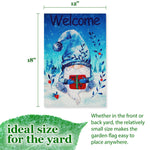 Load image into Gallery viewer, G128 Garden Flag Welcome Festive Bearded Gnome with Parcel 12x18 Blockout Fabric