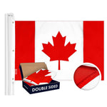 Load image into Gallery viewer, G128 Combo Pack: American USA Flag ToughWeave Series 5x8 Ft Single Sided &amp; Canada Canadian Flag Double Sided 5x8 Ft Double ToughWeave Series  Both Embroidered Polyester, Brass Grommets