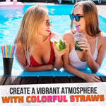Load image into Gallery viewer, Large Pack of 300 Boba Straws Individually Wrapped – Thick Smoothie Straws Disposable for Milkshakes Bubble Tea Ice Lattes &amp; Lemonade Bar Supplies – (0.4  Wide 9.25  Tall) 8 Colors Smooth Edges