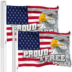 Load image into Gallery viewer, G128 2 Pack: American USA Proud &amp; Free Eagle Flag  3x5Ft  LiteWeave Pro Printed 300D Polyester  Specialty Flag, Vibrant Colors, Brass Grommets, Thicker and More Durable Than 100D 75D Polyester